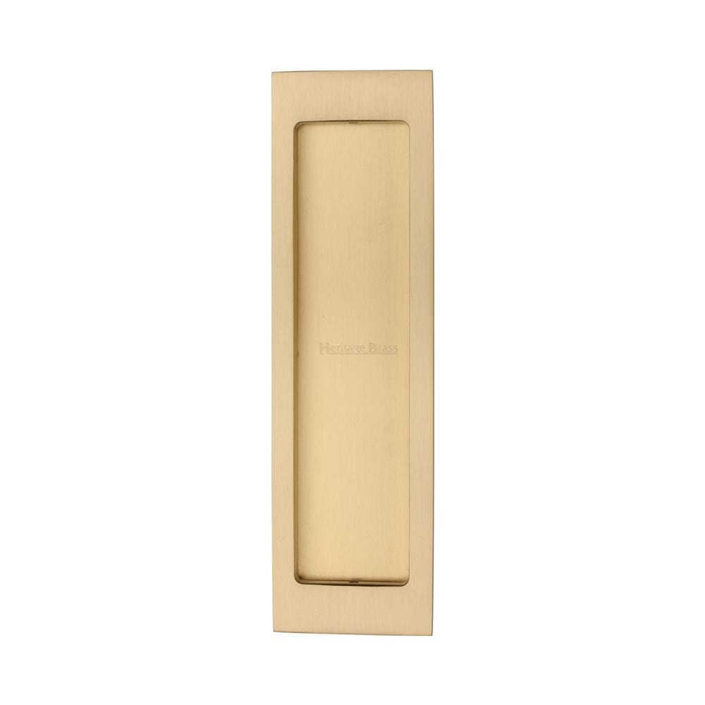Heritage Brass Door Furniture Satin Brass / Flush Handle / Rectangular Heritage Brass - Flush Pull 197mm Satin Brass Finish