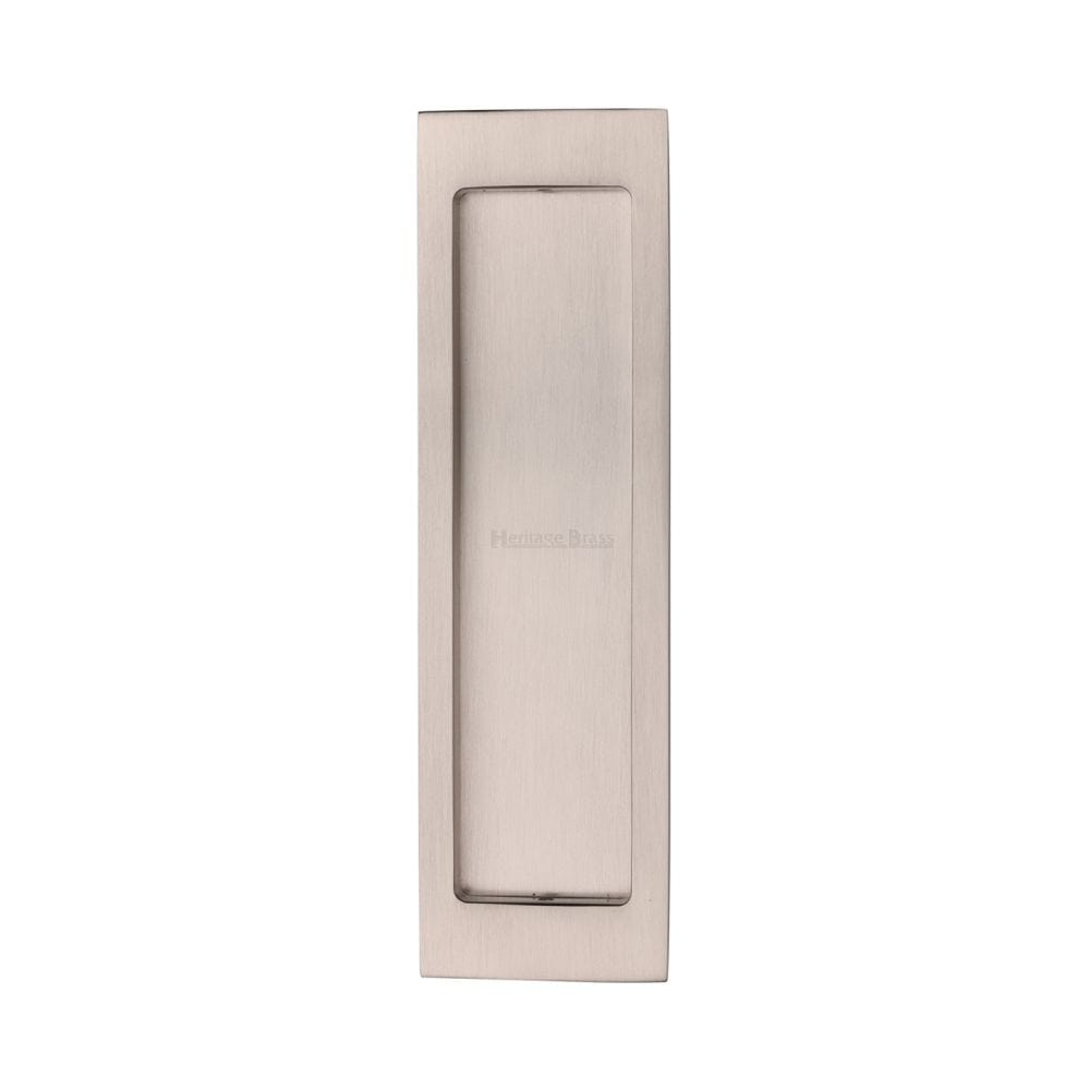 Heritage Brass Door Furniture Satin Nickel / Flush Handle / Rectangular Heritage Brass - Flush Pull 197mm Satin Nickel Finish