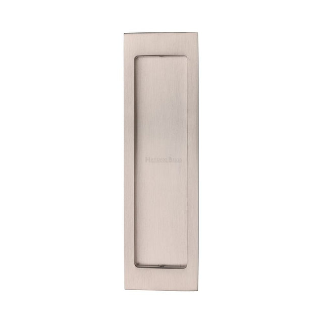Heritage Brass Door Furniture Satin Nickel / Flush Handle / Rectangular Heritage Brass - Flush Pull 197mm Satin Nickel Finish