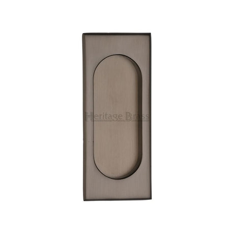 Heritage Brass Door Furniture Matt Bronze / Flush Handle / Rectangular Heritage Brass - Flush Pull Handle 105mm Matt Bronze Finish