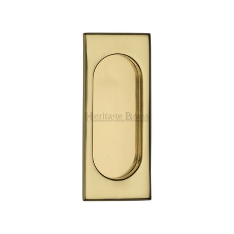 Heritage Brass Door Furniture Polished Brass / Flush Handle / Rectangular Heritage Brass - Flush Pull Handle 105mm Polished Brass Finish