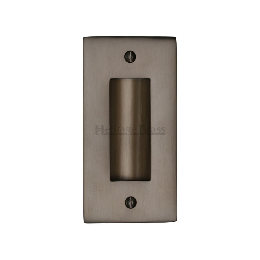 Heritage Brass Door Furniture Matt Bronze / Flush Handle / Rectangular Heritage Brass - Flush Pull Handle 4" Matt Bronze Finish