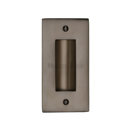 Heritage Brass Door Furniture Matt Bronze / Flush Handle / Rectangular Heritage Brass - Flush Pull Handle 4" Matt Bronze Finish