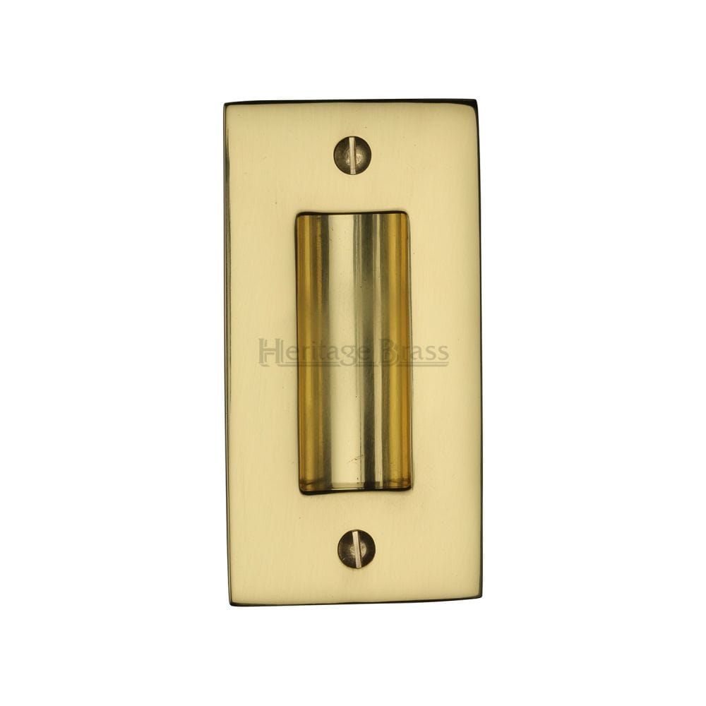 Heritage Brass Door Furniture Polished Brass / Flush Handle / Rectangular Heritage Brass - Flush Pull Handle 4" Polished Brass Finish