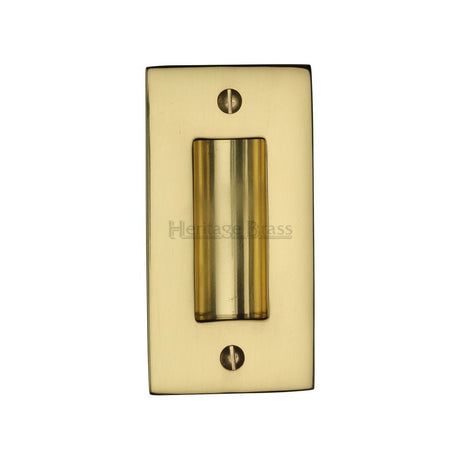 Heritage Brass Door Furniture Polished Brass / Flush Handle / Rectangular Heritage Brass - Flush Pull Handle 4" Polished Brass Finish