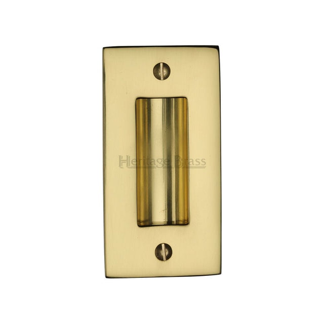 Heritage Brass Door Furniture Polished Brass / Flush Handle / Rectangular Heritage Brass - Flush Pull Handle 4" Polished Brass Finish