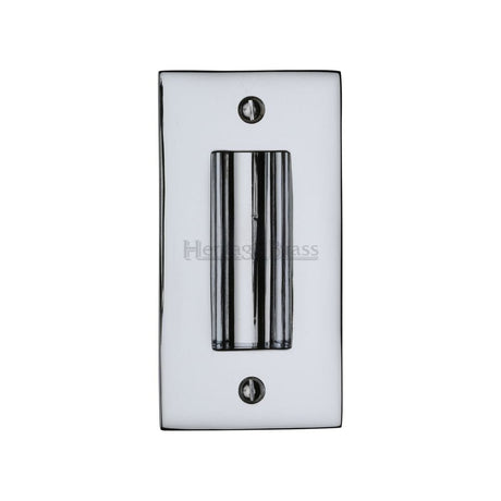 Heritage Brass Door Furniture Polished Chrome / Flush Handle / Rectangular Heritage Brass - Flush Pull Handle 4" Polished Chrome Finish