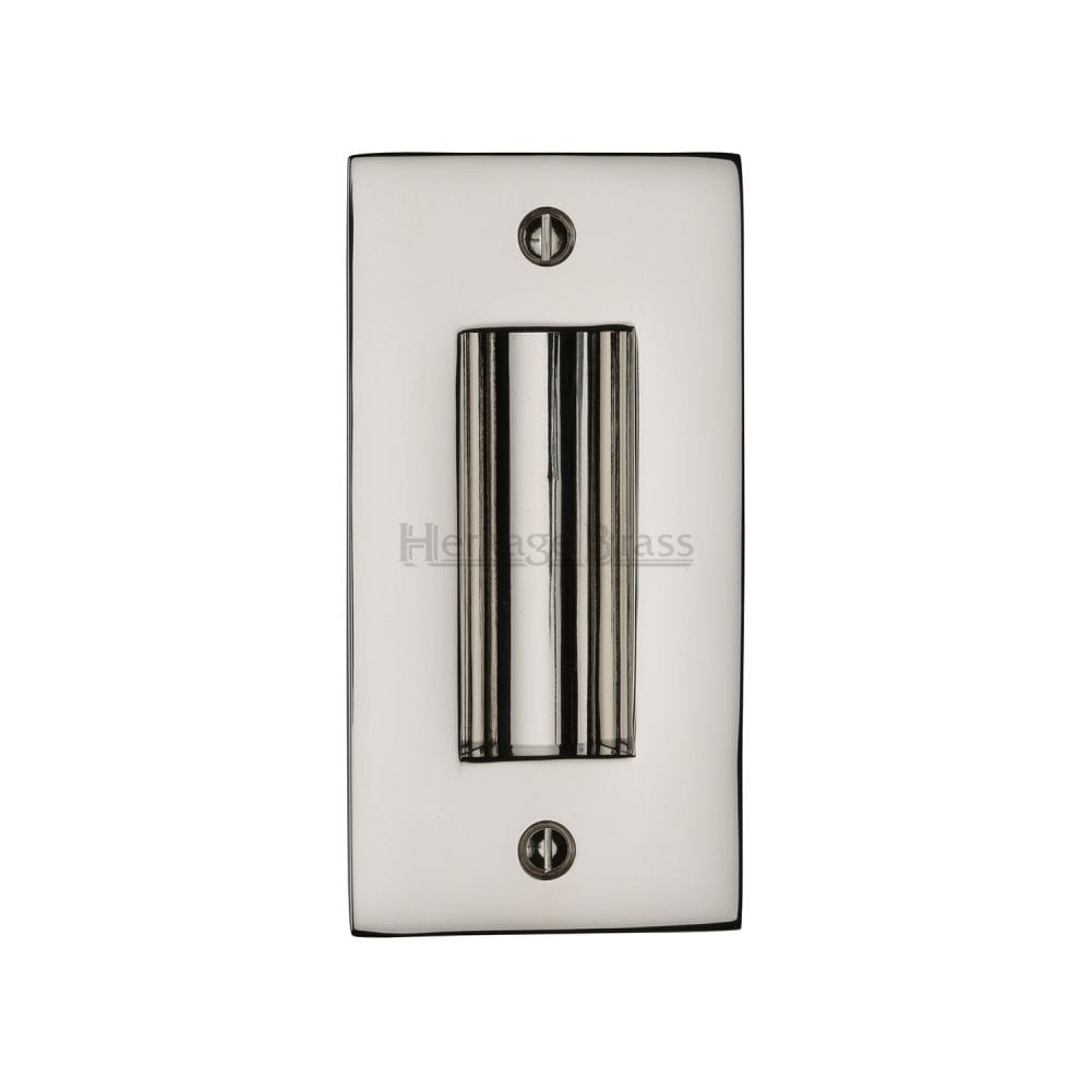 Heritage Brass Door Furniture Polished Nickel / Flush Handle / Rectangular Heritage Brass - Flush Pull Handle 4" Polished Nickel Finish