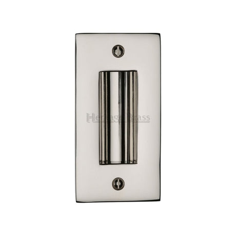 Heritage Brass Door Furniture Polished Nickel / Flush Handle / Rectangular Heritage Brass - Flush Pull Handle 4" Polished Nickel Finish