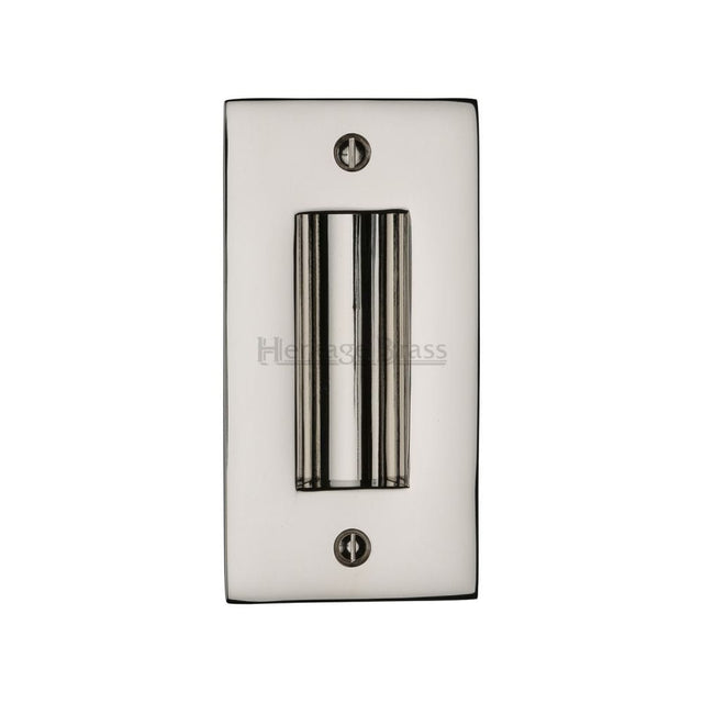 Heritage Brass Door Furniture Polished Nickel / Flush Handle / Rectangular Heritage Brass - Flush Pull Handle 4" Polished Nickel Finish