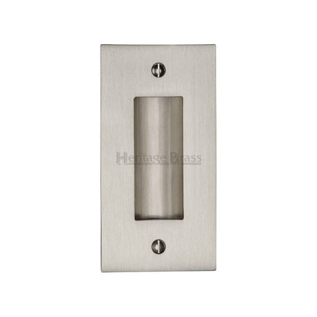 Heritage Brass Door Furniture Satin Nickel / Flush Handle / Rectangular Heritage Brass - Flush Pull Handle 4" Satin Nickel Finish