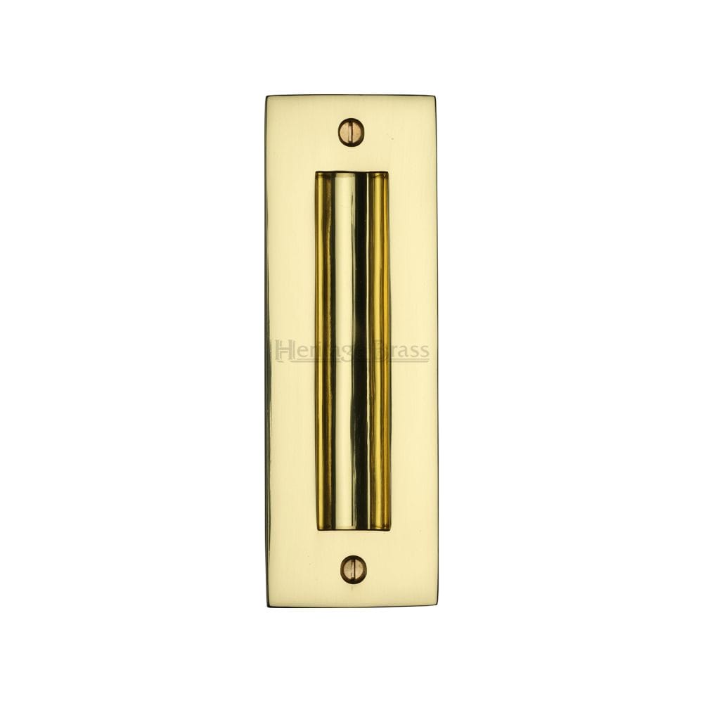 Heritage Brass Door Furniture Polished Brass / Flush Handle / Rectangular Heritage Brass - Flush Pull Handle 6" Polished Brass Finish