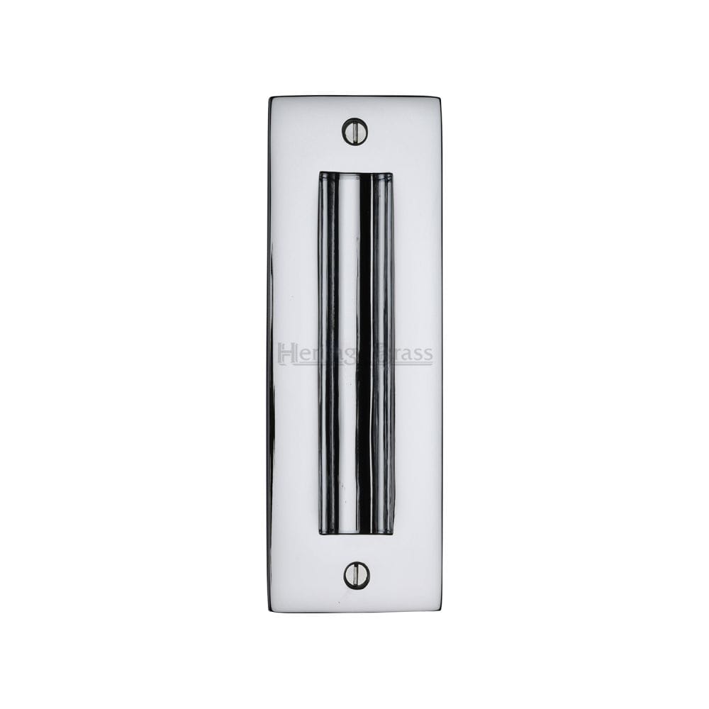 Heritage Brass Door Furniture Polished Chrome / Flush Handle / Rectangular Heritage Brass - Flush Pull Handle 6" Polished Chrome Finish
