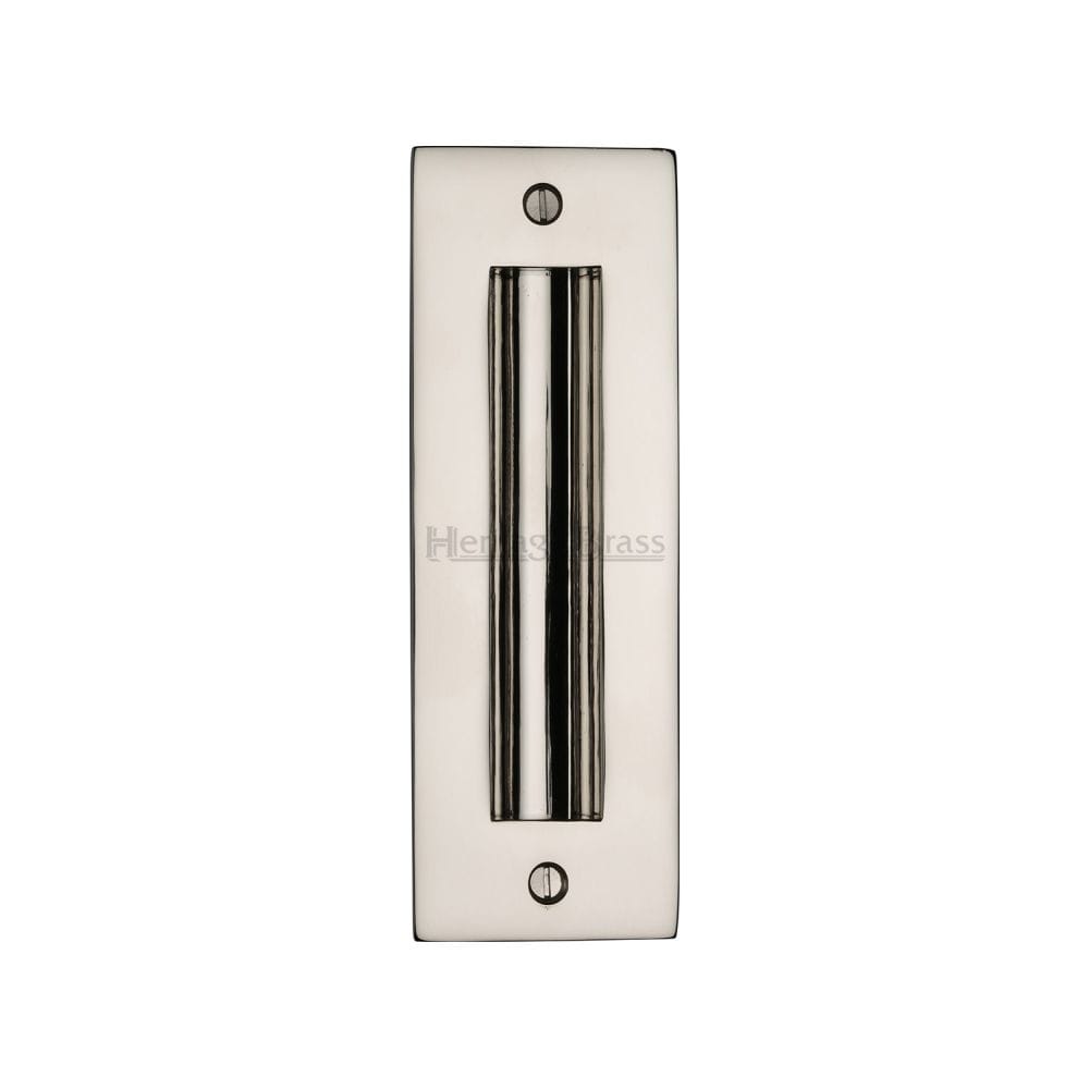 Heritage Brass Door Furniture Polished Nickel / Flush Handle / Rectangular Heritage Brass - Flush Pull Handle 6" Polished Nickel Finish