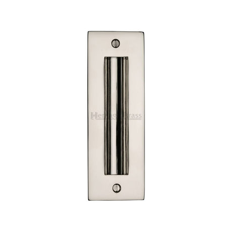 Heritage Brass Door Furniture Polished Nickel / Flush Handle / Rectangular Heritage Brass - Flush Pull Handle 6" Polished Nickel Finish