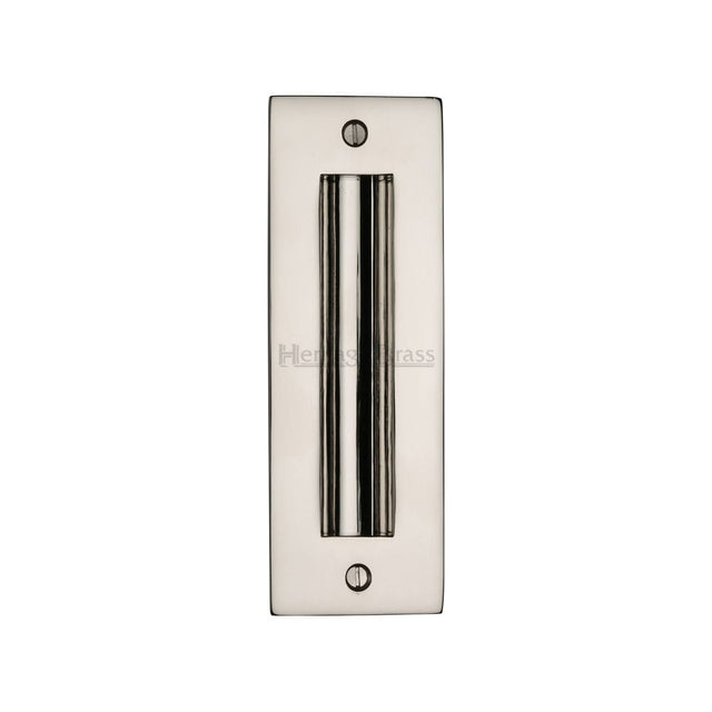 Heritage Brass Door Furniture Polished Nickel / Flush Handle / Rectangular Heritage Brass - Flush Pull Handle 6" Polished Nickel Finish