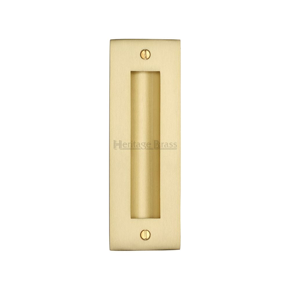 Heritage Brass Door Furniture Satin Brass / Flush Handle / Rectangular Heritage Brass - Flush Pull Handle 6" Satin Brass Finish