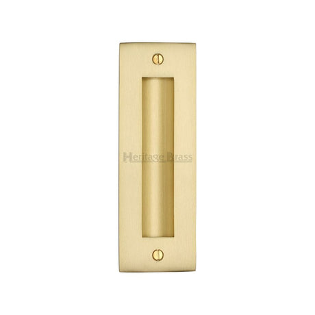 Heritage Brass Door Furniture Satin Brass / Flush Handle / Rectangular Heritage Brass - Flush Pull Handle 6" Satin Brass Finish