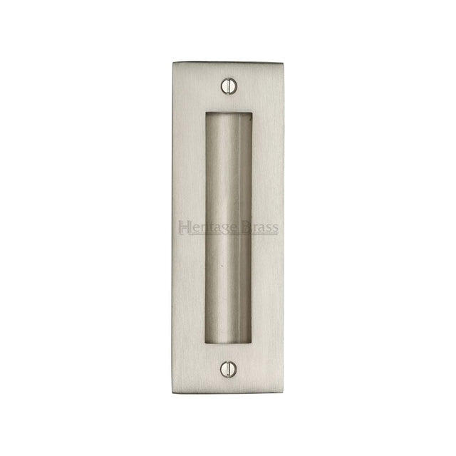 Heritage Brass Door Furniture Satin Nickel / Flush Handle / Rectangular Heritage Brass - Flush Pull Handle 6" Satin Nickel Finish