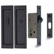 Heritage Brass Locks & Latches Matt Black / Sliding Door Locks / Rectangular Heritage Brass - Flush Pull Privacy Set 197mm Matt Black Finish