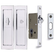 Heritage Brass Locks & Latches Polished Chrome / Sliding Door Locks / Rectangular Heritage Brass - Flush Pull Privacy Set 197mm Polished Chrome Finish
