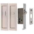 Heritage Brass Locks & Latches Satin Nickel / Sliding Door Locks / Rectangular Heritage Brass - Flush Pull Privacy Set 197mm Satin Nickel Finish