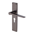 Heritage Brass Door Furniture Matt Bronze / Euro Profile Lock Handles Heritage Brass - Gio Euro Profile Door Handle on 200mm Plate Matt Bronze finish