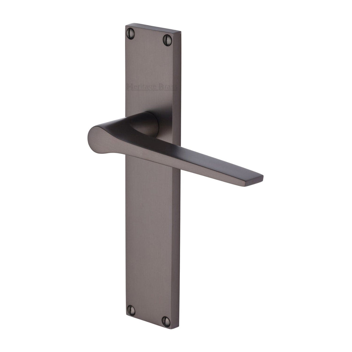 Heritage Brass Door Furniture Matt Bronze / Latch Handles Heritage Brass - Gio Lever Latch Door Handle on 200mm Plate Matt Bronze finish