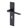 Heritage Brass Door Furniture Matt Black / Std. Lock Handles Heritage Brass - Gio Lever Lock Door Handle on 200mm Plate Matt Black finish
