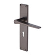 Heritage Brass Door Furniture Matt Bronze / Std. Lock Handles Heritage Brass - Gio Lever Lock Door Handle on 200mm Plate Matt Bronze finish