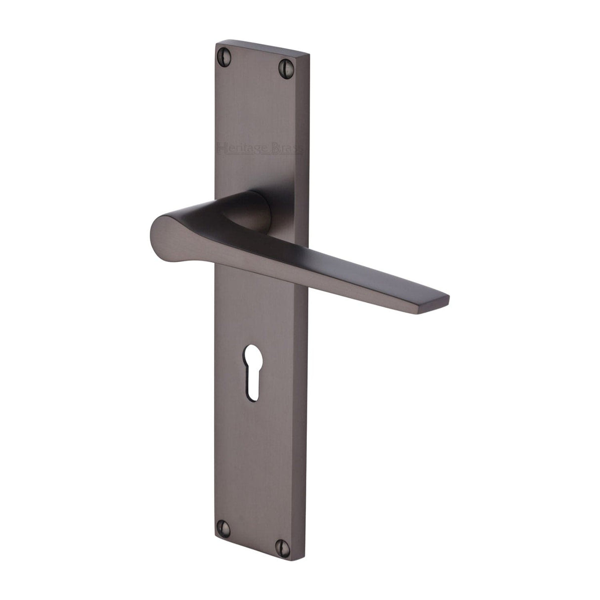 Heritage Brass Door Furniture Matt Bronze / Std. Lock Handles Heritage Brass - Gio Lever Lock Door Handle on 200mm Plate Matt Bronze finish