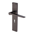 Heritage Brass Door Furniture Matt Bronze / Std. Lock Handles Heritage Brass - Gio Reeded Lever Lock Matt Bronze finish