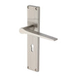 Heritage Brass Door Furniture Satin Nickel / Std. Lock Handles Heritage Brass - Gio Reeded Lever Lock Satin Nickel finish