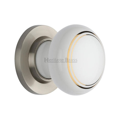 Heritage Brass Door Furniture Satin Nickel / Mortice Knobs Heritage Brass - Gold Line Knob with Satin Nickel base