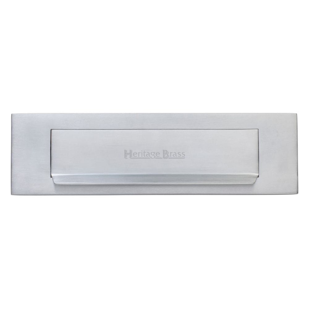 Heritage Brass Door Furniture Satin Chrome / Letter Plates / 280 x 80mm Heritage Brass - Gravity Letterplate 280 x 80mm - Satin Chrome Finish