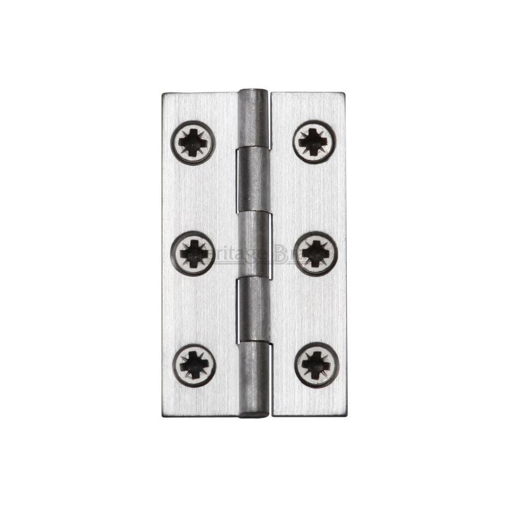Heritage Brass Hinges Satin Chrome / Extruded Brass Hinge / 2" (51mm) Heritage Brass - Hinge Brass 2" X 1 1/8" Satin Chrome Finish