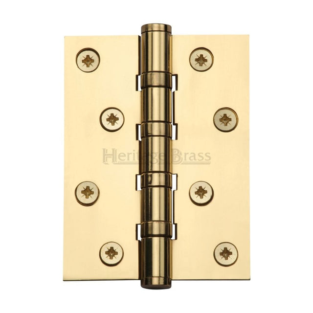 Heritage Brass Hinges Polished Brass / Ball Bearing Hinges / 4" x (102mm) Heritage Brass - Hinge Brass with Ball Bearing 4" x 3" Polished Brass Finish