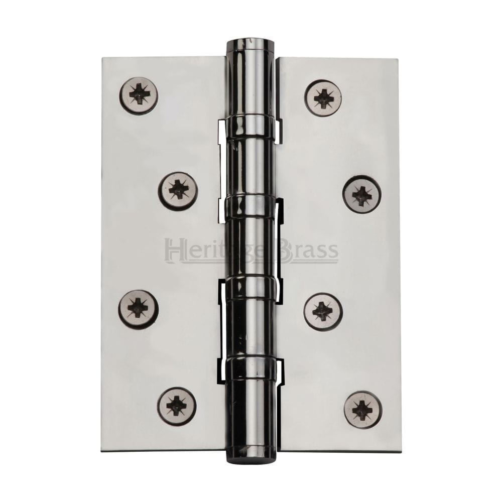 Heritage Brass Hinges Polished Chrome / Ball Bearing Hinges / 4" x (102mm) Heritage Brass - Hinge Brass with Ball Bearing 4" x 3" Polished Chrome Finish