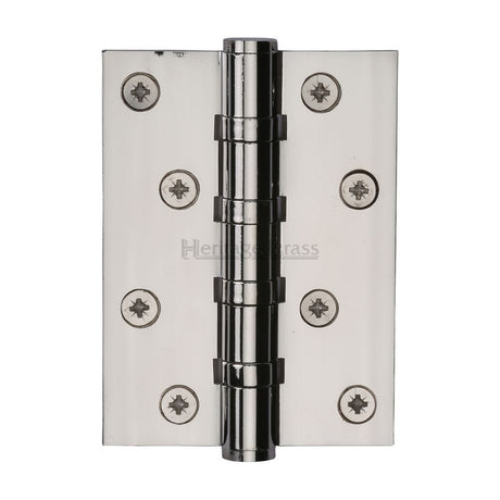 Heritage Brass Hinges Polished Nickel / Ball Bearing Hinges / 4" x (102mm) Heritage Brass - Hinge Brass with Ball Bearing 4" x 3" Polished Nickel Finish