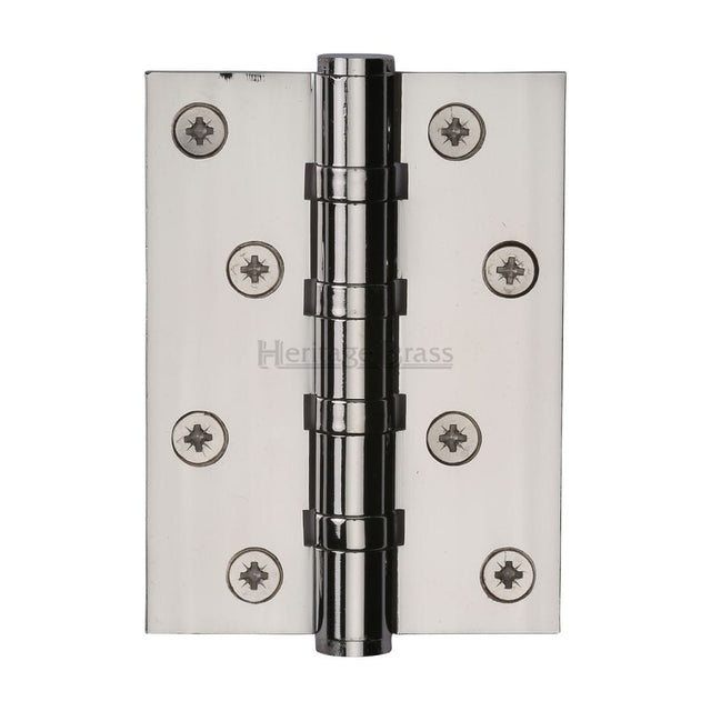 Heritage Brass Hinges Polished Nickel / Ball Bearing Hinges / 4" x (102mm) Heritage Brass - Hinge Brass with Ball Bearing 4" x 3" Polished Nickel Finish