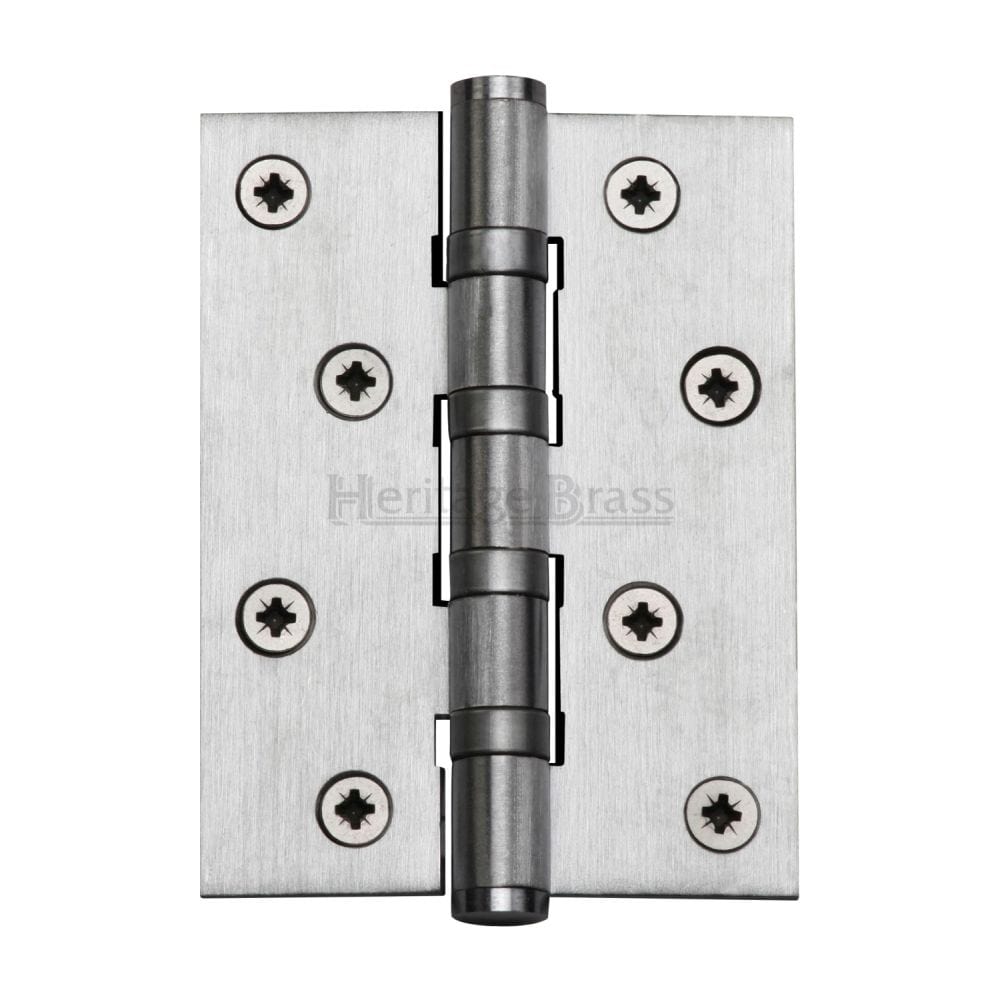 Heritage Brass Hinges Satin Chrome / Ball Bearing Hinges / 4" x (102mm) Heritage Brass - Hinge Brass with Ball Bearing 4" x 3" Satin Chrome Finish