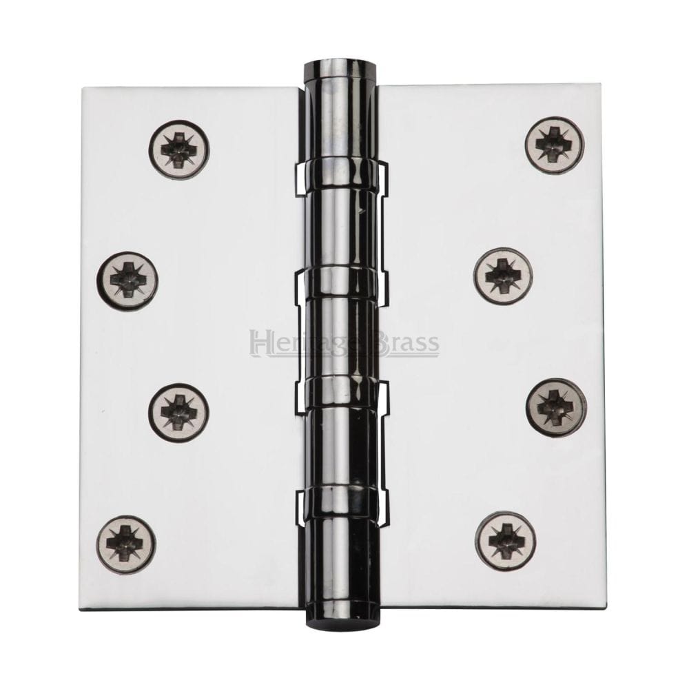 Heritage Brass Hinges Polished Chrome / Ball Bearing Hinges / 4" x (102mm) Heritage Brass - Hinge Brass with Ball Bearing 4" x 4" Polished Chrome Finish