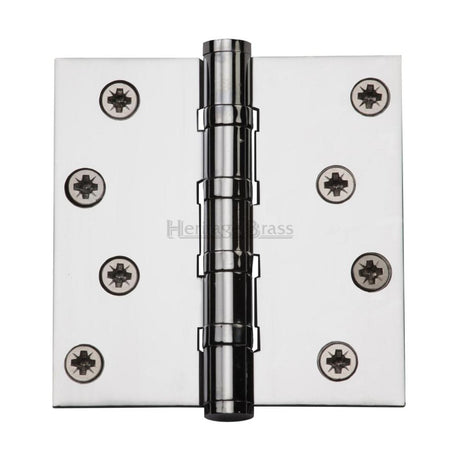 Heritage Brass Hinges Polished Chrome / Ball Bearing Hinges / 4" x (102mm) Heritage Brass - Hinge Brass with Ball Bearing 4" x 4" Polished Chrome Finish