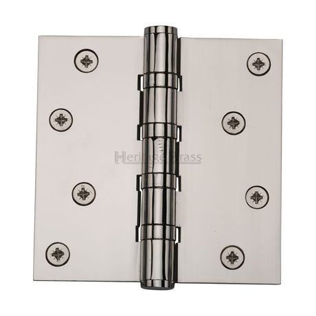 Heritage Brass Hinges Polished Nickel / Ball Bearing Hinges / 4" x (102mm) Heritage Brass - Hinge Brass with Ball Bearing 4" x 4" Polished NIckel Finish