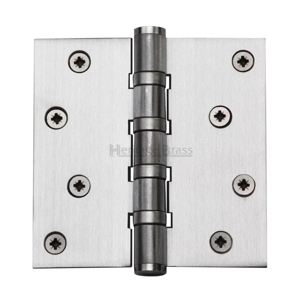 Heritage Brass Hinges Satin Chrome / Ball Bearing Hinges / 4" x (102mm) Heritage Brass - Hinge Brass with Ball Bearing 4" x 4" Satin Chrome Finish