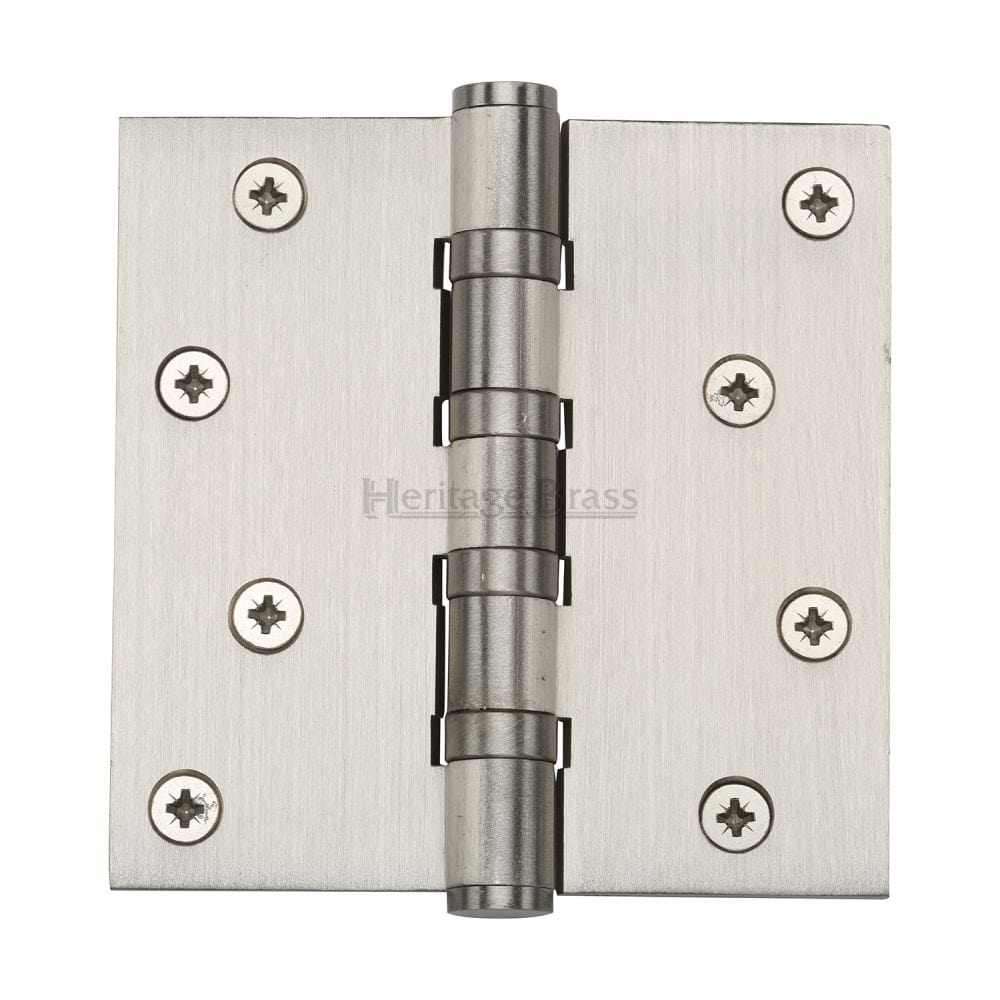 Heritage Brass Hinges Satin Nickel / Ball Bearing Hinges / 4" x (102mm) Heritage Brass - Hinge Brass with Ball Bearing 4" x 4" Satin Nickel Finish