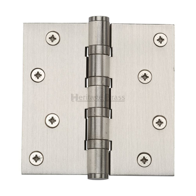 Heritage Brass Hinges Satin Nickel / Ball Bearing Hinges / 4" x (102mm) Heritage Brass - Hinge Brass with Ball Bearing 4" x 4" Satin Nickel Finish