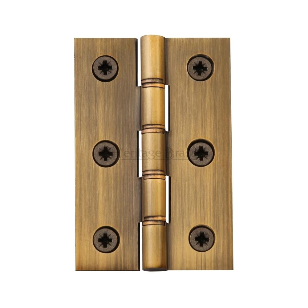 Heritage Brass Hinges Antique Brass / Washered Hinges / 3" (76mm) Heritage Brass - Hinge Brass with Phosphor Washers 3" x 2" Antique Brass Finish