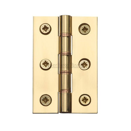 Heritage Brass Hinges Polished Brass / Washered Hinges / 3" (76mm) Heritage Brass - Hinge Brass with Phosphor Washers 3" x 2" Polished Brass Finish