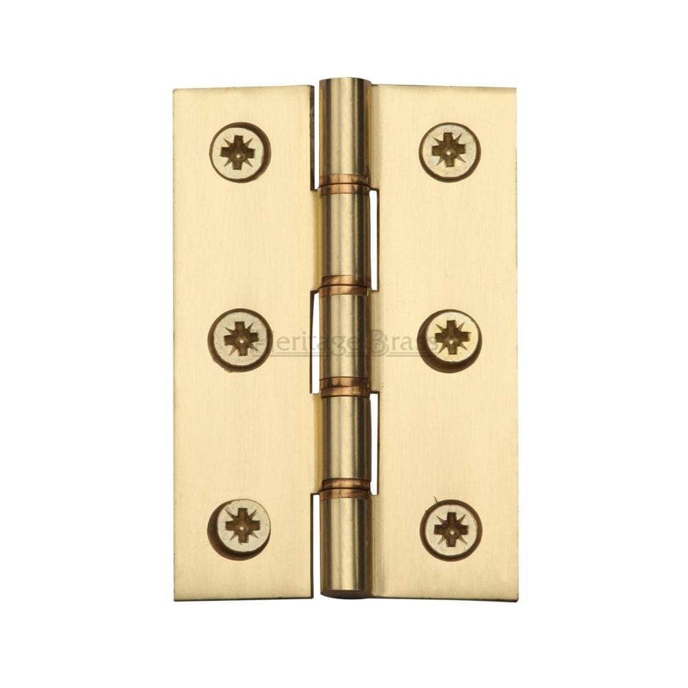 Heritage Brass Hinges Polished Brass / Washered Hinges / 3" (76mm) Heritage Brass - Hinge Brass with Phosphor Washers 3" x 2" Polished Brass Finish